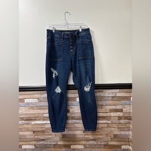 Women's Cargo Patch High Rise Skinny Blue Jeans